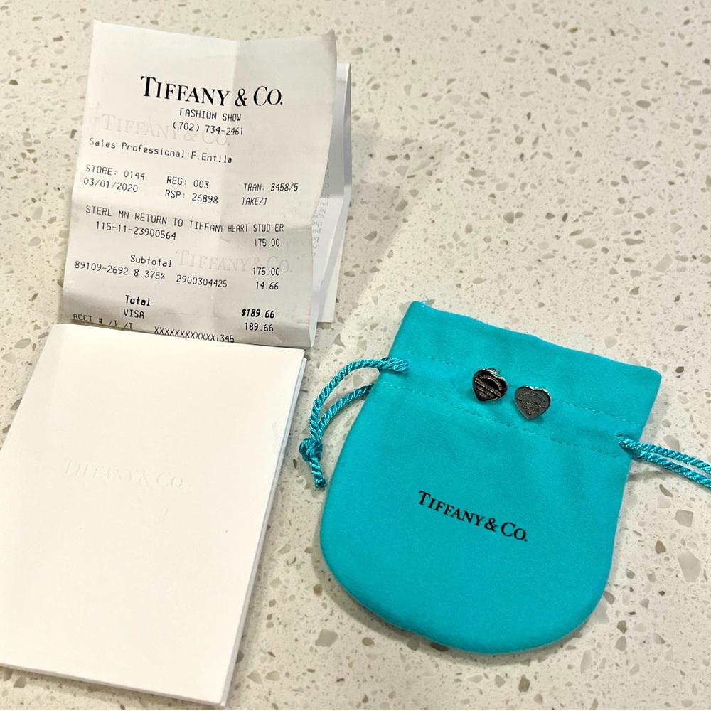 COPY - Tiffany & Co sterling heart stud earrings